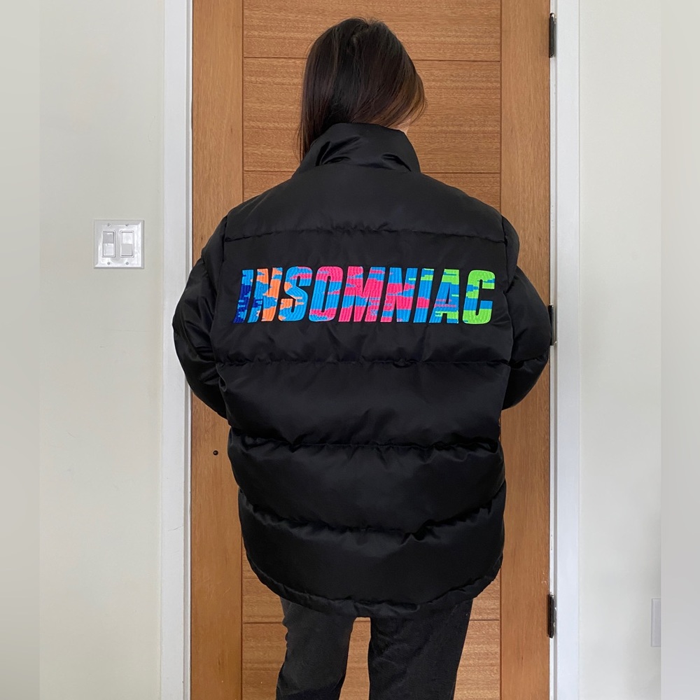 NWOT - Insomniac (music festivals) branded Black Puffer Jacket.